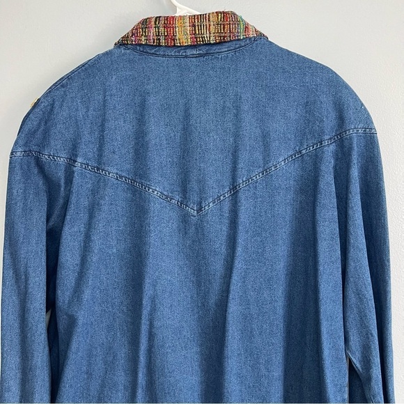 Vintage CITY GIRL SPORT Embroidered Denim Blazer  Womens Sz 16 Western Retro - Picture 11 of 12
